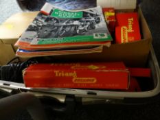 Triang railway items including boxes & model railway news magazines