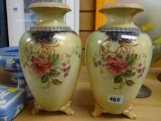 A good pair of Carltonware blush ground footed vases