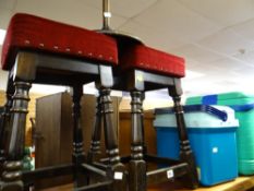 A pair of velvet coloured bar stools & two cool boxes etc
