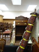 A vintage hotel reception desk with slope & two drawers