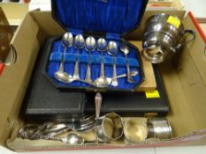 A parcel of mixed silver & EPNS including silver christening cup