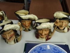 Four Royal Doulton character jugs - 'Athos', 'Porthos', 'D'Artagnan' & 'Aramis'