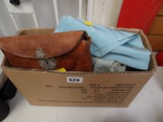 A small parcel of Masonic regalia including apron & white gloves in leather case etc