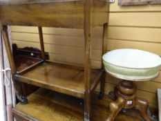 A circular tripod piano stool & a cutlery table