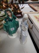 A Lladro figurine together with another figurine