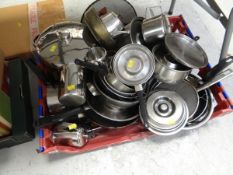 A box of kitchenware