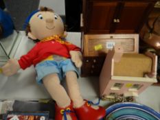 Two model Welsh dressers, Noddy soft toy etc