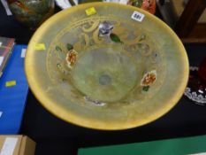 A large 14-inch diameter Italian art glass pedestal bowl by Gipar (Gianpiero Parentini)