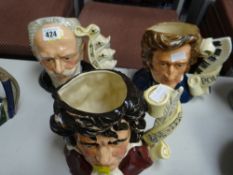 Three Royal Doulton character jugs - 'Tchaikovsky', 'Beethoven' & 'Chopin'