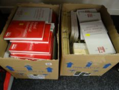 Two boxes of books including 'The Journal of the Royal Musical Association' etc