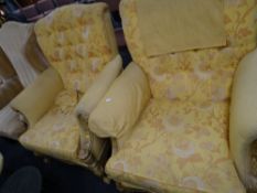 A pair of vintage ornate gesso decorated Italian armchairs