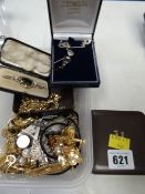 A small parcel of costume jewellery including silver Celtic design earrings & matching necklace & a