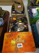 A parcel of modern keys together with locks including padlocks, door locks etc