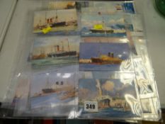 A quantity of vintage maritime postcards by marine artist Charles Dixon including White Star & Red