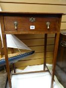 A small mahogany single-drawer table