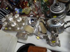 A good EPNS cocktail set including tray, six small glasses & cocktail shaker together with various