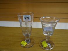Two nineteenth century etched drinking glasses