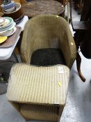 Two items of gold coloured loom furniture