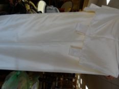 Four sets of silk full length & lined curtains