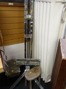 An artist's easel used by the artist JOHN CHERRINGTON together with a small foot stool & workbox