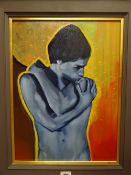 An oil on board of a figure by JOHN CHERRINGTON