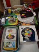 Parcel of novelties including children's figurines, toys, playing cards & an E-Dog