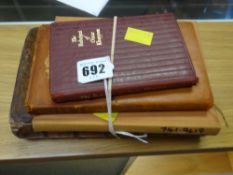 Leather bound volume of Nomenclator Historico Criticus, dated 1775 together with three small volumes