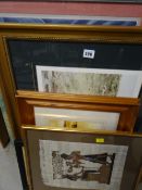 A parcel of framed pictures
