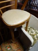A retro lightwood bentwood chair, a Loom chair & a pair of Ercol kitchen chairs
