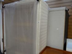 Parcel of single bed bases, mattresses & headboards together with suitcase stands