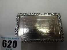 A good silver snuff box with machine turned decoration & cartouche inscribed 'Presented by Captain G