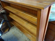 A pine shelving unit