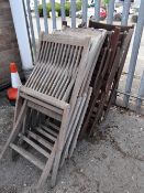 A parcel of various teak garden chairs (outside)