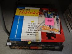 An early Triang Scalextric, a boxed Meccano Elektrikit & another modelling kit from a similar