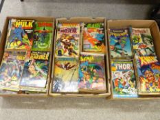 Large collection of 'D C' and 'Marvel' magazines including 'The Incredible Hulk', 'Dr Strange', '