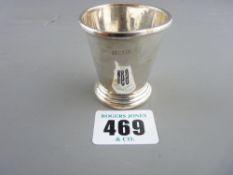 Small silver tapered tot measure, 0.7 troy ozs, Birmingham 1959 (some slight dents)
