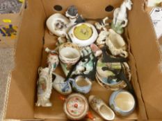 Box of mainly pottery ornamental ware