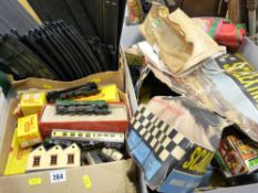 Mixed Triang railway items and remnants of a Scalextric boxed set etc