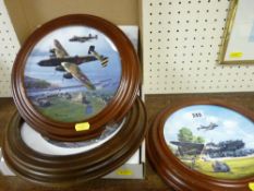 Three framed Coalport wartime British planes