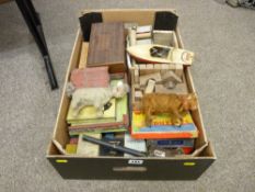 Box of vintage toys and games
