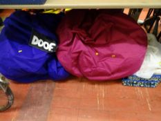 Pair of bean bags and folding storage boxes