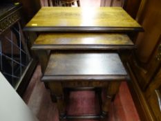 Polished nest of three tables