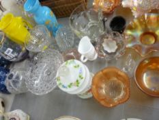 Selection of carnival and vintage glassware