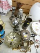 Mixed selection of brass, copper and EP ware