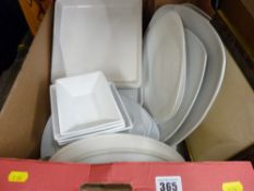 Box of modern style dinner plates etc