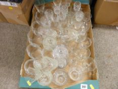 Quantity of cut and other drinking glassware