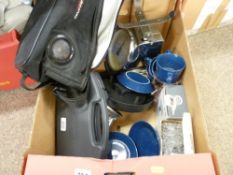 Carling canvas bag, set of stainless steel kitchen scales and other household goods