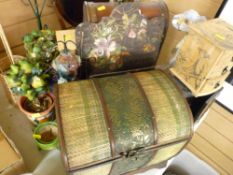 Selection of decorative boxes, containers and stands etc