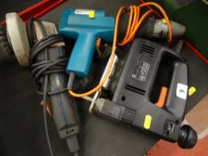 Black & Decker KG11 hand held grinder, Black & Decker BD538 SE jigsaw and a Black & Decker hot air