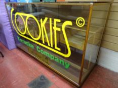 Glass and wood haberdashery cabinet